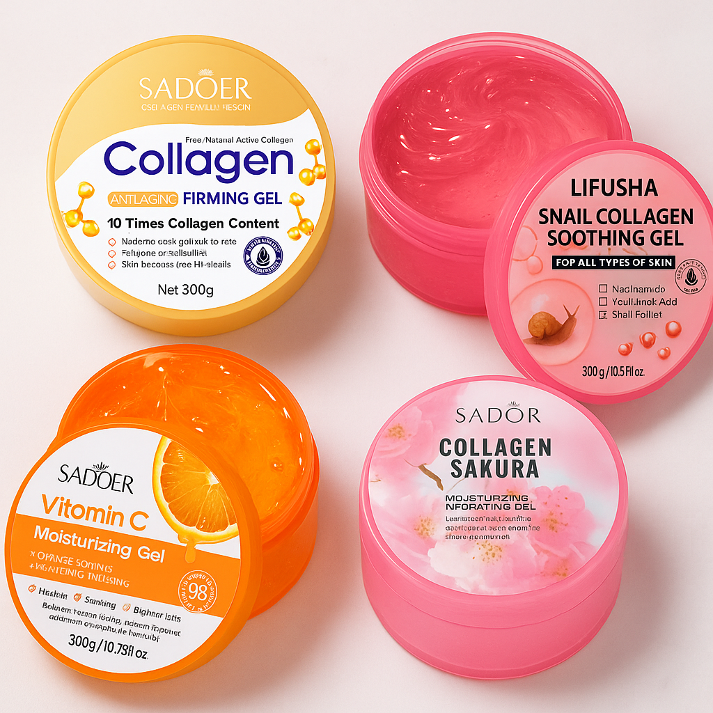 Sadoer + Lifusha 4in1 Gel Set | Firming, Soothing, Brightening & Repair | Collagen & Vitamin C